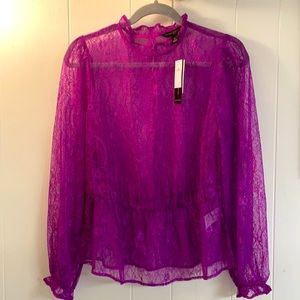 New Banana Republic purple lace top